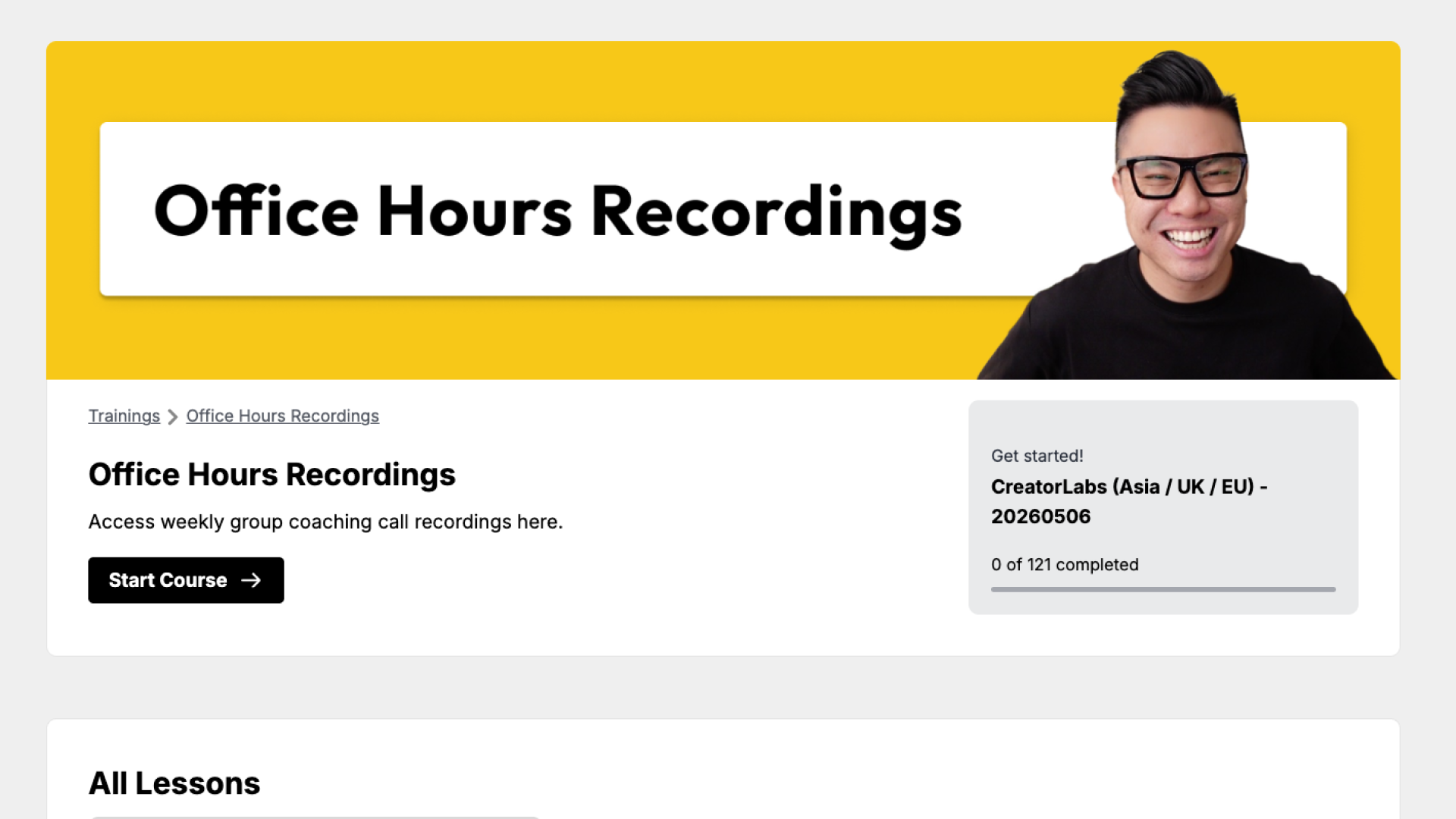 120 plus recorded 1:1 coaching sessions